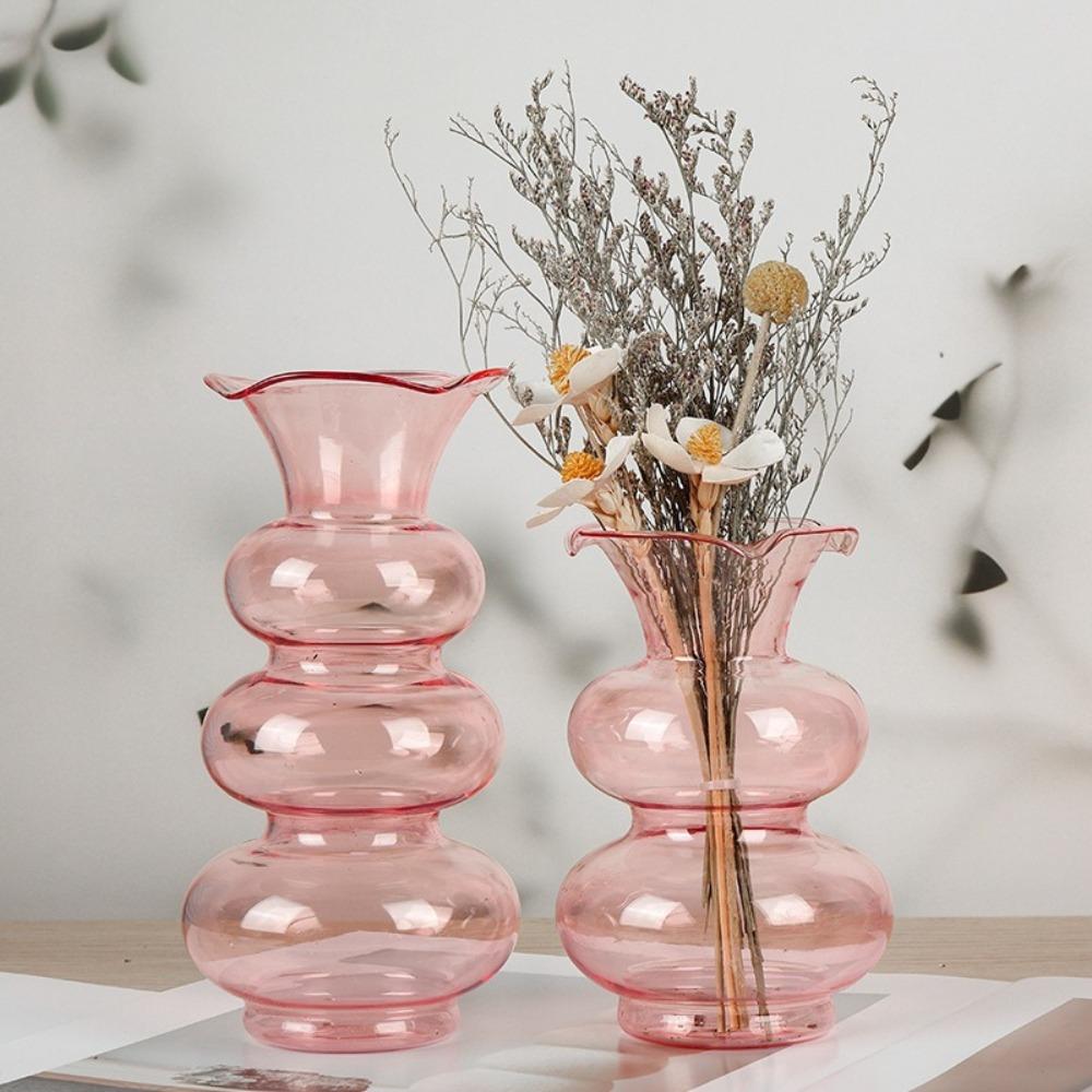 Creative Glass Vase Premium Ball Shaped Bubble Vase Living Room Decoration Rose Lily Glass Vase Home Desktop Flower Bottle Decor