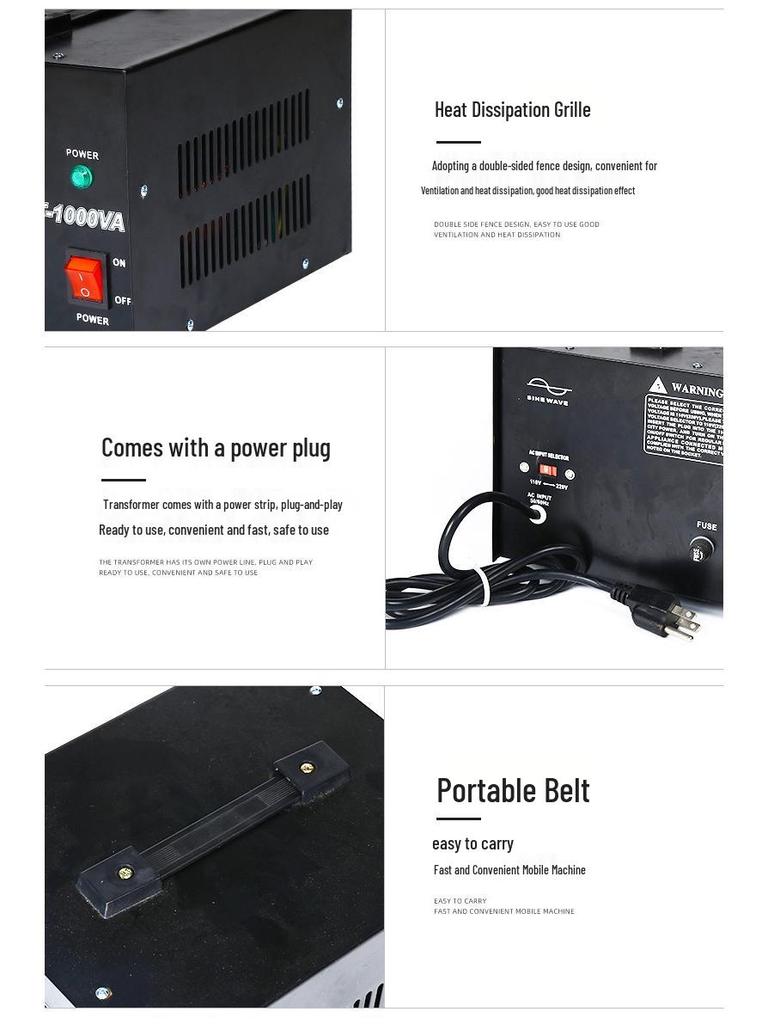 DT-1000W Voltage Converter: 220V to 110V Lifting Transformer