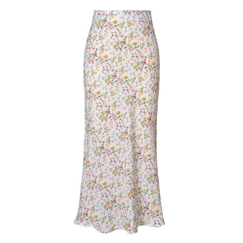 Hip Hugging Side Slit Half Length Skirt Solid Color Sheath Side Slit Skirt