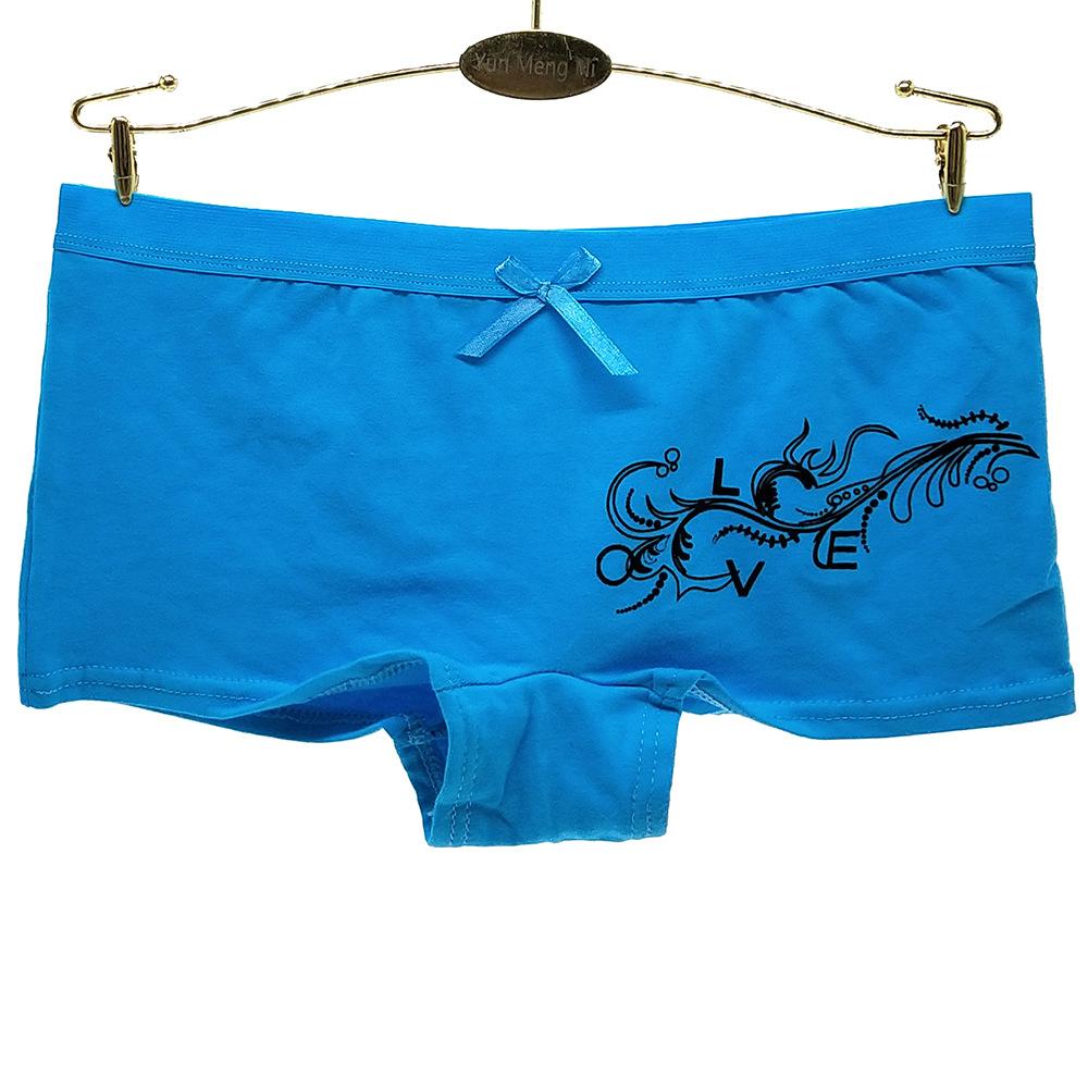 Woman Underwear Women Cotton Boxers Shorts Denim Printed Lady Girls Panties Boyshort Knickers 6 Pcs