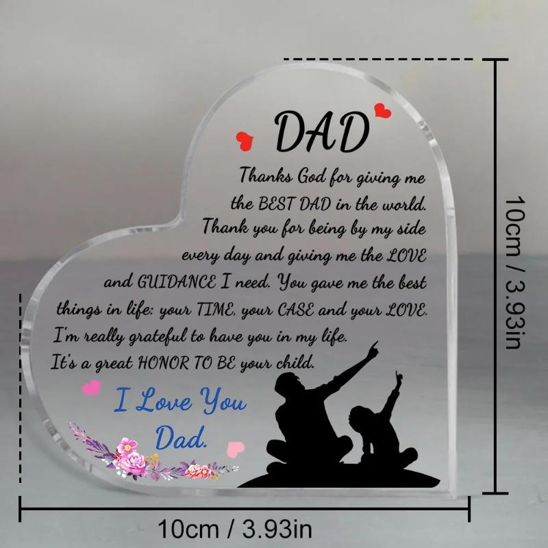 2D Flat Dad Birthday Gifts Acrylic Desktop Decoration Plaque, Home Decor Plaque Hanging Wall Art Decorative Garden Decoration for Room Door Signs Hang