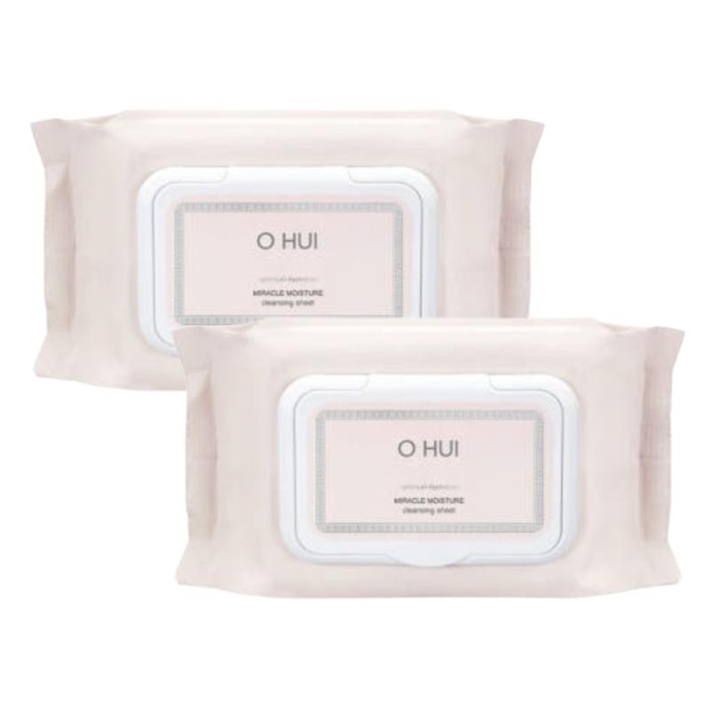 Ohui Miracle Moisture Cleansing Tissue 60 Sheets | Gentle Makeup Remover Wipes | Korean Skincare Face Cleansing Towelettes