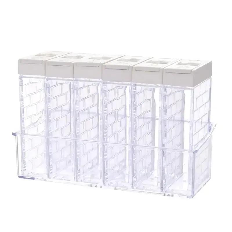 6pcs/set Spice Seasoning Box PP Salt Pepper Jars Box for Kitchen Spice Storage Organizer Box Home Organization