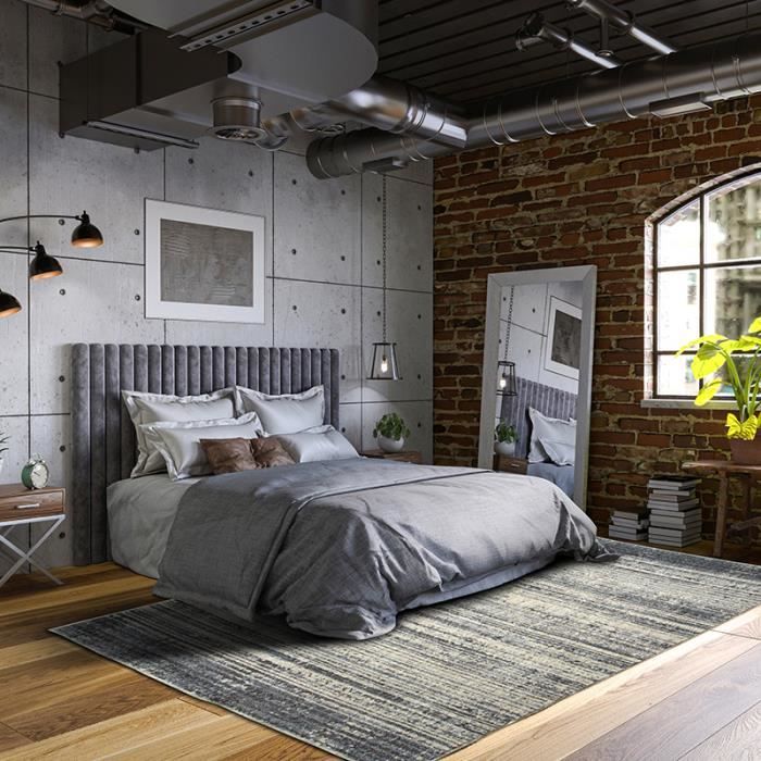 Tapis - THE DECO FACTORY - RECYCLE LINES - 120x170 cm - Beige et Noir - Motif Rayures