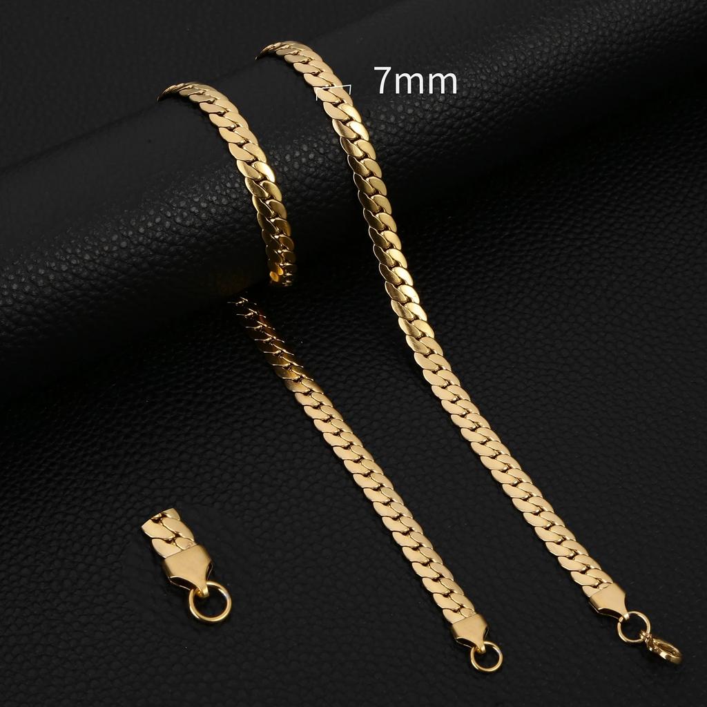 3-8MM Width Stainless Steel Chain Necklace For Men Women Gold Color High Quality Waterproof Choker Hip Hop Jewelry Gift