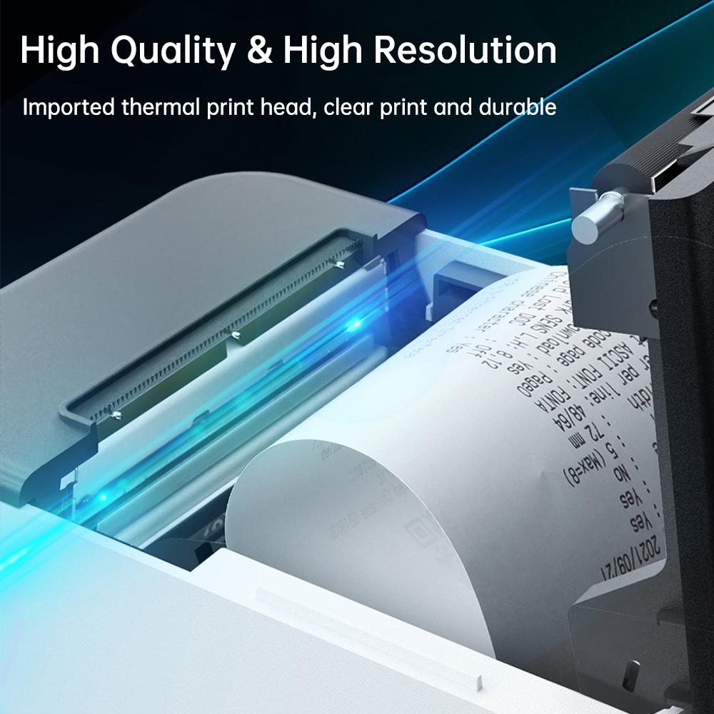 80 mm tlačiareň účteniek Termálna tlačiareň ESCPOS Desktop Priama tlač USB+LAN pripojenie Vysoká