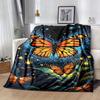 1pc Butterfly Printing Lightweight Flannel Blanket, Comfortable and Warm Blanket, for Camping Sofa Bed and Couch Office, Gift