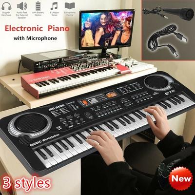 Newest Upgrade  61Keys Digital Music Electronic Keyboard Organ Piano Set W/Microphone Gift