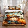 3pcs Scarecrow, Autumn Decorations Bedding Set - 1 Duvet Cover + 2 Pillowcases(Core Not Included), Machine Washable Polyester Yy251216106