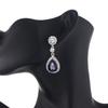 1 Pair Women Shining Rhinestones Drop Earrings Waterdrop Shape Tassel Sparkling Dangle Earrings Jewelry Gift