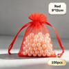 100 stk Bryllup Julegaveposer Organza Gavepose Snoreposer Til Slik Smykker Pose Pakning