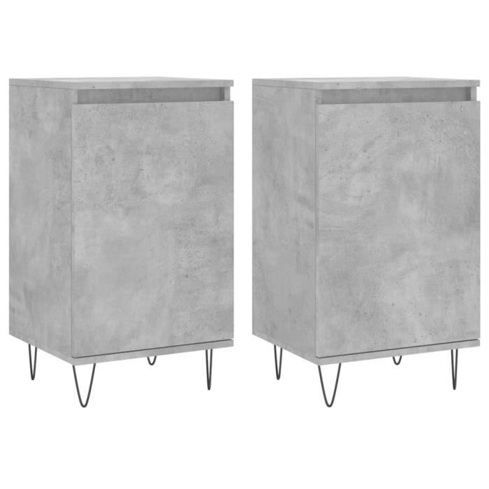 VidaXL Buffets 2 pcs gris béton 40x35x70 cm bois d'ingénierie 831061