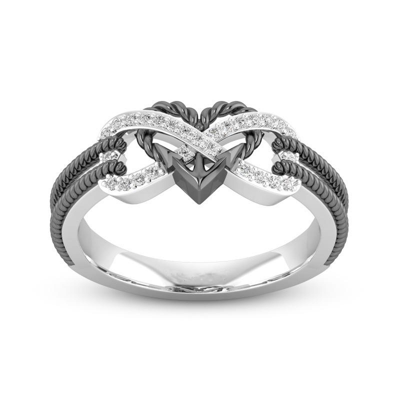 Rings Pattern Flower Ring Heartshaped