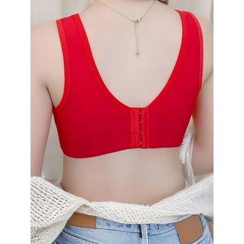 Floral Lace V-Neck Wireless Bra Comfortable Breathable Bralette for Everyday Wear