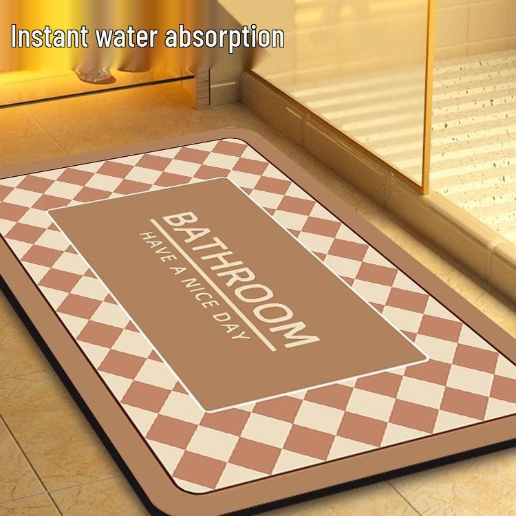 Bathroom Absorbent Non-Slip Diatomaceous Earth Mat: Quick-Drying, Stain-Resistant, Easy-Clean Mat
