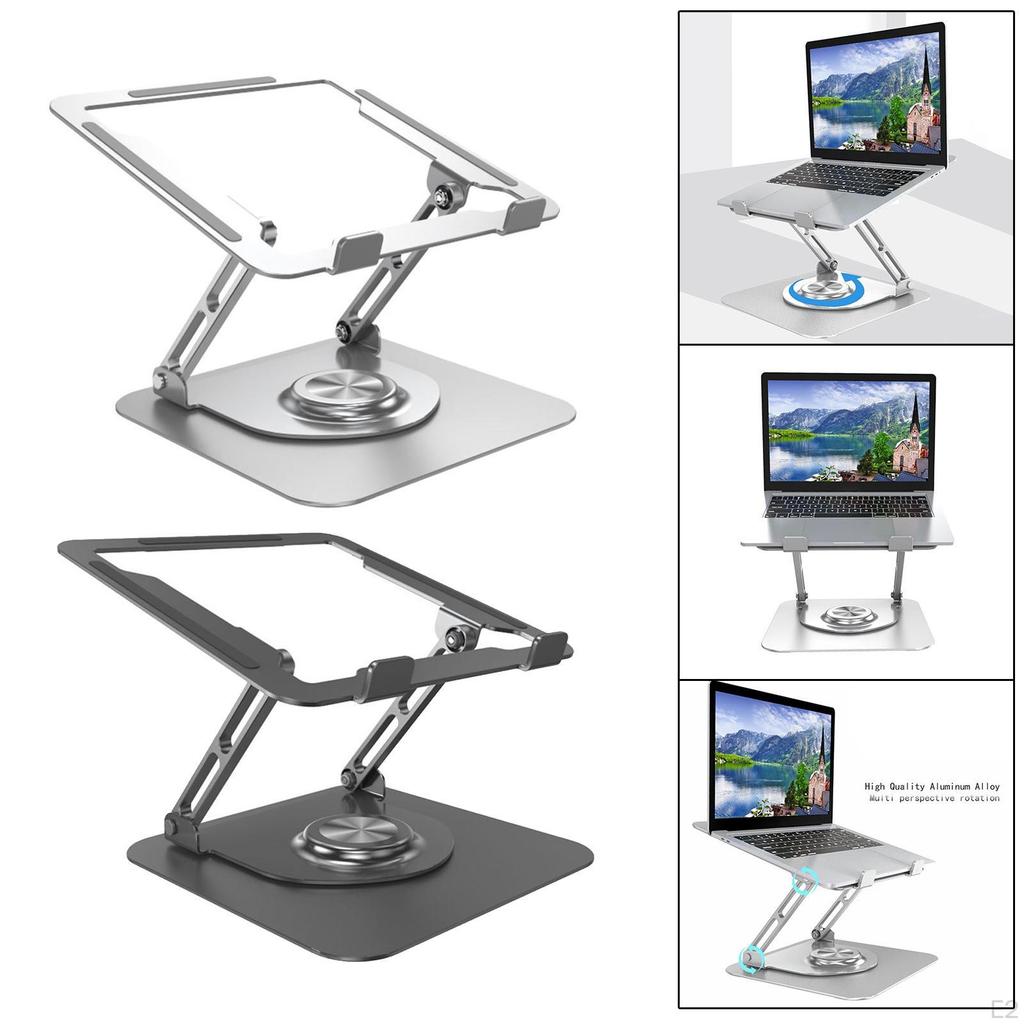 All Aluminium Laptop Stand, Hollow Design Ergonomic Dissipion Adjustable Universal Riser for