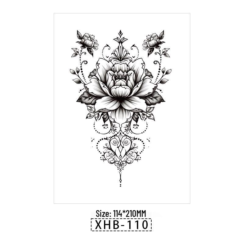 Skull Geisha Sweatproof Tattoo Sticker - Women's Small Full Arm Design