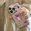 Cartoon Stitch Angel Ice Cream Space Shell for iPhone 14/15/16 Plus