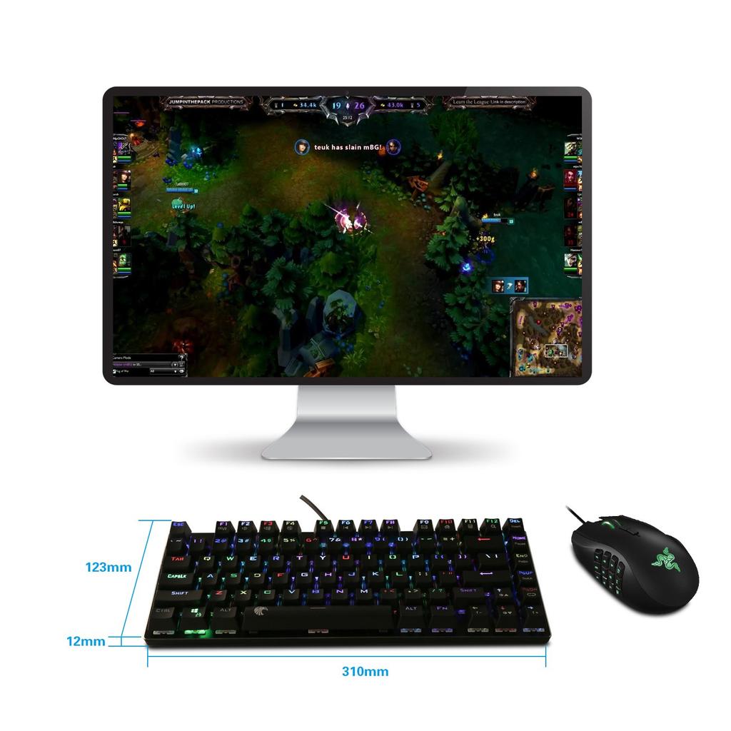 Gaming 81 Keys Mechanical RGB Luminous LED USB Gaming PC E-element Keyboard, Anti-ghost Key, Type, Backlight, Wired, High-speed Response, Waterproof,