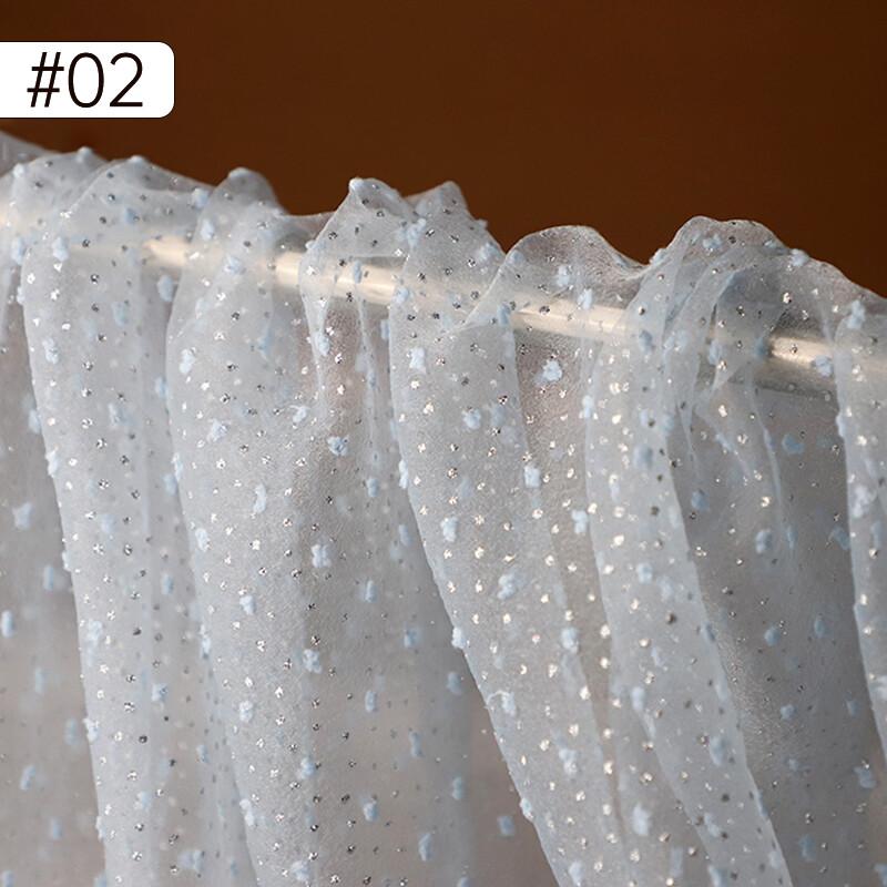 100X150Cm Bubble Flocking Dots Organza Tulle Fabric DIY Bridal Dress Wedding Decor Puff Skirt Net Fabric Summer Dress Children