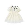 In-Stock Summer Girls' School-Style Dress, Foreign Trade Children's Off-White Dress, Mesh Princess Dress, Stylish Baby Dress