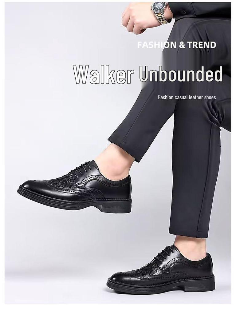 Pánské ležérní šněrovací boty z pravé kůže s krokodýlím vzorem