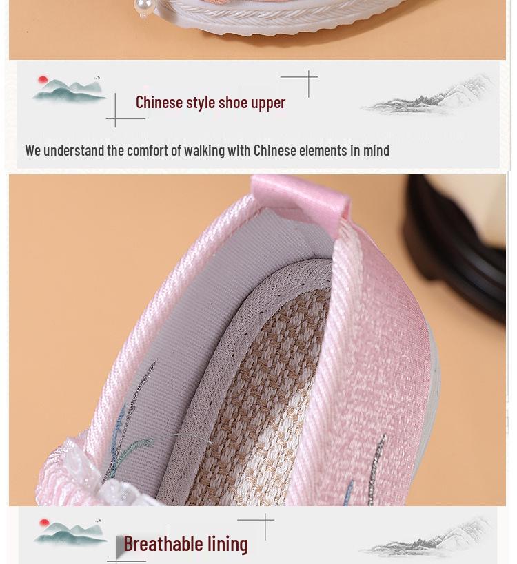 Children's Embroidered Hanfu Shoes - Traditional Performance Wear