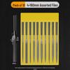Mini Assorted Steel File Set: Triangular & Flat Files for Metal & Wood Grinding