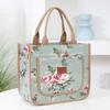 Floral Print Lunch Bag Large Capacity Handbag Thickened Thermal Insulation Bag Thermal Insulated Bag Women