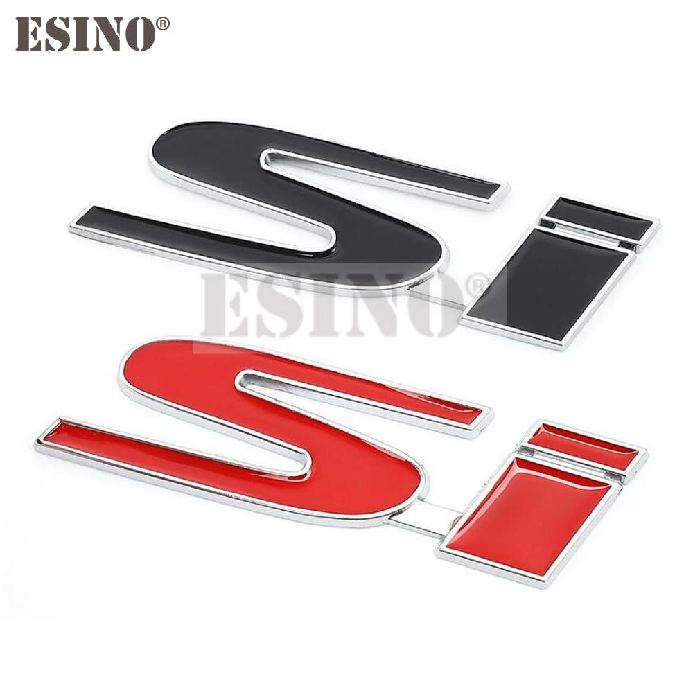 New Car Styling 3D Metal Adhesive Front Grill Chrome Zinc Alloy SI Emblem Badge Auto Accessory for Honda Civic Si