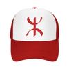 Custom Red Amazigh Tifinagh Symbol Baseball Cap Women Men Adjustable Berber Flag Trucker Hat Streetwear Snapback Dad Hats