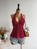 2025 Summer European & American Halter Strap Lace-Up Waist-Cinched Bandeau Top