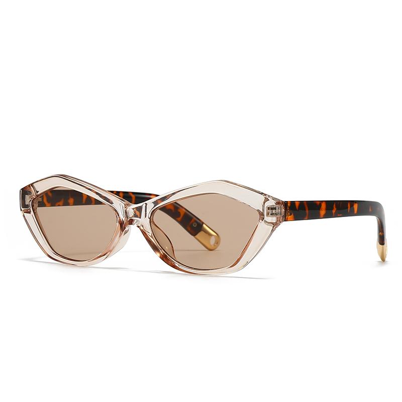 Cross-Border Specially Designed for Water Chestnut Cat-Eye Sunglasses Modern Retro Temples Decorative Sunglasses 2499