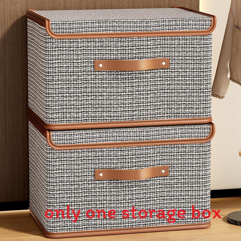 Oxford Cloth Collapsible Clothes Storage Bin With Lid For Bedroom Organizer
