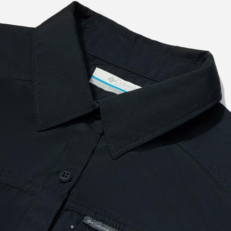 Columbia Outdoor Quick-Dry Roll-Up Sleeve Solid Long Sleeve Shirt Women shirts Black AR2657-010