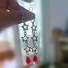 Boucles d'oreilles Étoile Métal Rétro avec Design Découpé Style Gothique Punk Longues Pendantes Boucles d'oreilles Mode pour Femmes