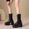 Fashion Small and Super High-heeled Women's 2025 New Platform Heightened Mid-leg Boots Fashion Boots