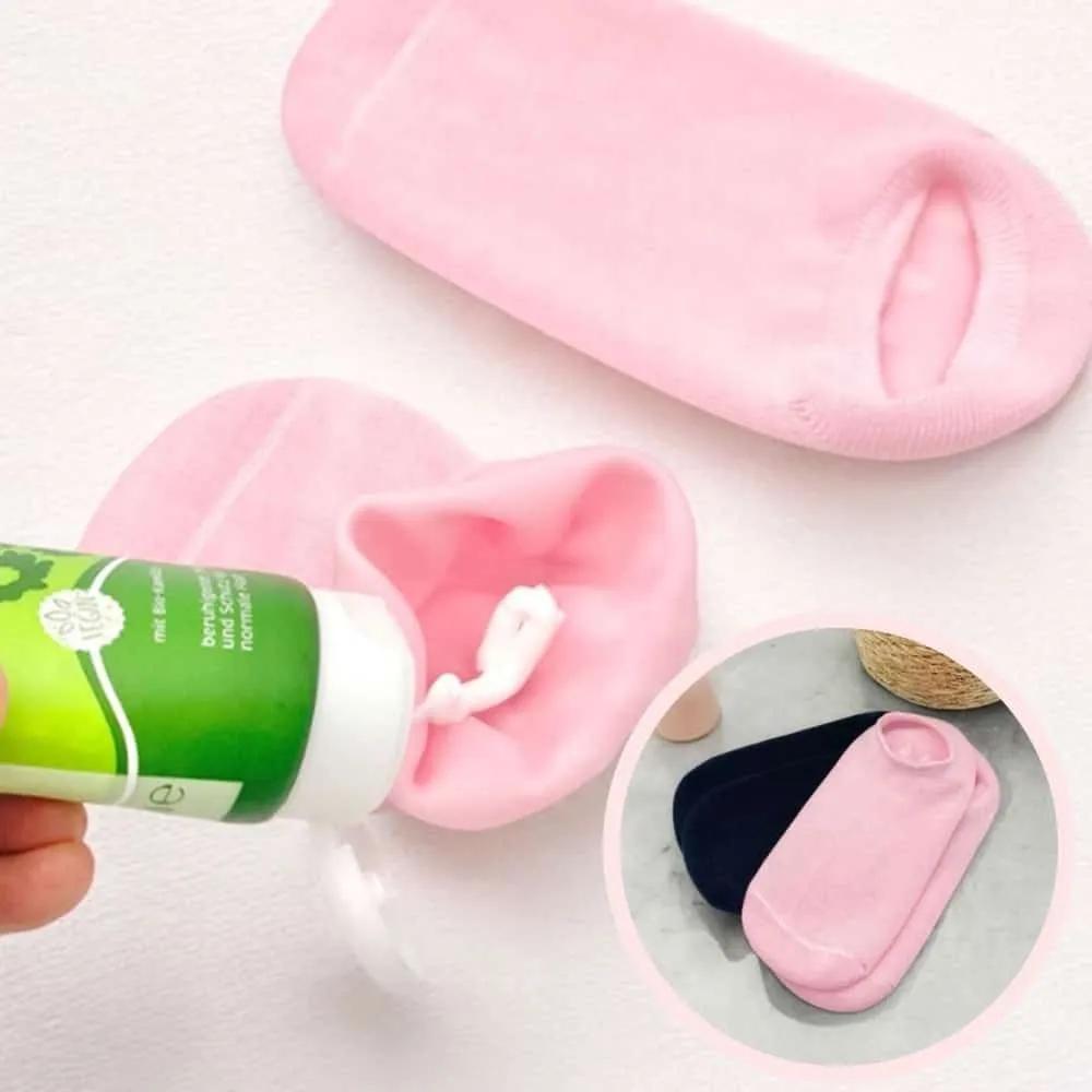 

Cracked heels silicone socks, moisturizing heel covers 01_Pink