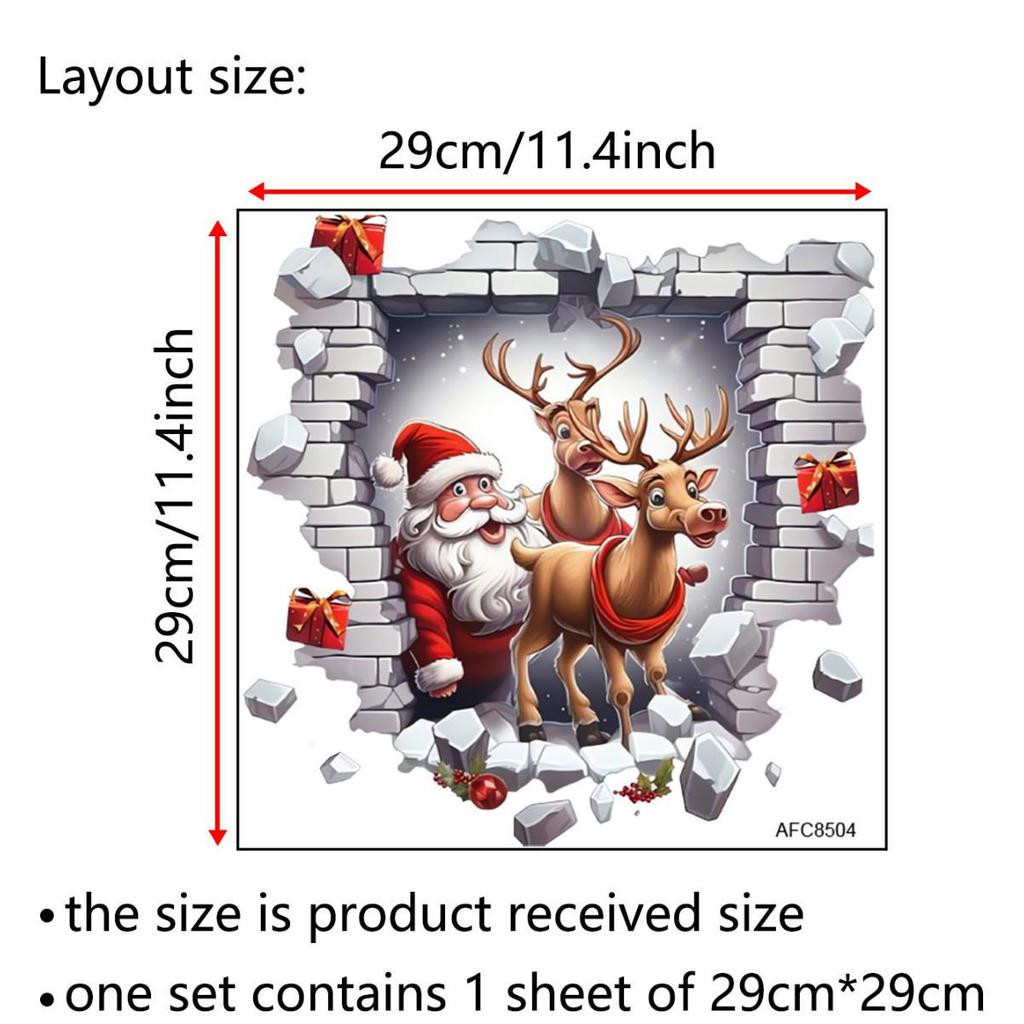 Santa Claus PVC Toilet Sticker - Self-Adhesive Christmas Bathroom Decoration (Model AFC8507)