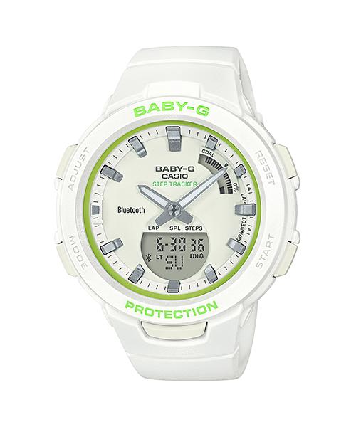 Casio Men s Resin 100M Water Resistant Digital Shock Resistant Quartz Watch BSA-B100SC-7A белый