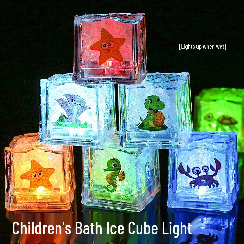 Colorful Luminous Shower Lights: Ocean Pattern Ice Cubes Activate with Water
