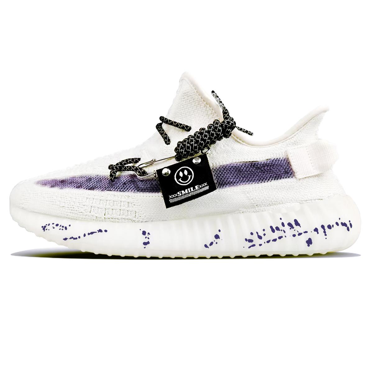 

Adidas Originals Yeezy Boost 350 V2 Slip Resistant Abrasion Resistant Low top Casual Shoes Unisex White Purple HQ6316(Team373-) 38⅔