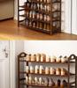 Multi layer shoe cabinet, shoe rack, home door, bamboo multifunctional, large capacity, simple, modern, brown storage rack