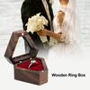 Jewelry Storage Box Finish Velvet Foam Triangle Shape Rustic Storage Single Slot Wooden Ring Box Engagement Accessory