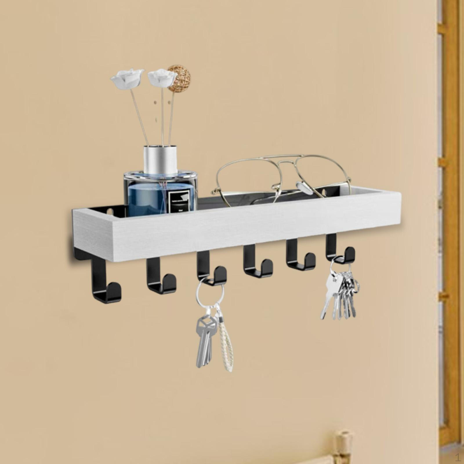 

Настенная полка-ключница, вешалка для шляп, крючок для пальто, вешалка для одежды для спальни, гостиной белый