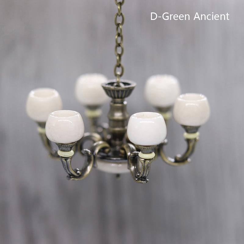 1:12 Dollhouse Miniature Chandelier Light Ceiling Lamp Light Furniture Decor Toy