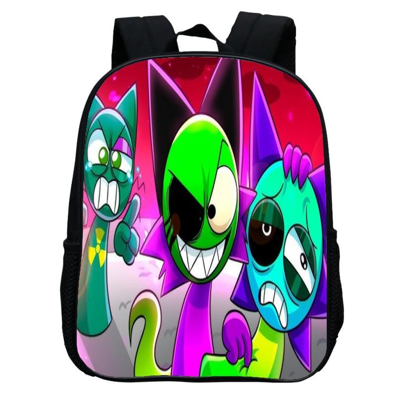 Printed Rhythm Box Kindergarten Bag, Cartoon Sprunki 12-Inch Backpack Lightweight Boys And Girls