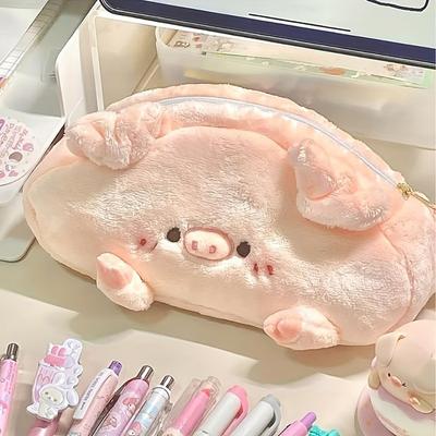 Kawaii Plush Pencil Case Cute Large Capacity Desktop Storage Pen Pouch Makeup Storage Bag Students School Stationery Supplies