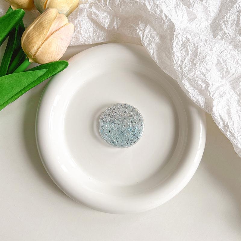 Color Love Glitter Mobile Phone Airbag Holder Wind Paste Retractable Round Lazy Ring Buckle
