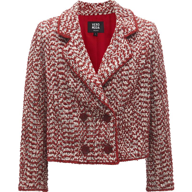 

VEROMODA Women s Double-Breasted Plaid Jacket M